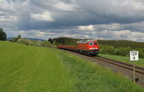 ER 45367 mit Flachwagen bei Brand Richtung Cheb mit 232 609, natürlich mehr als weniger Ausgelastet düste der Planzug am Fotopunkt vorbei. Aufgenommen bei noch Sonnenschein am 29.05.2020.