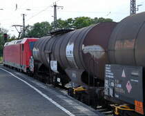 Ein auf die Weiterfahrt wartender Kesselzug Anfang Juni 2020 in Wanne-Eickel.