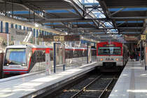 AKN-Triebwagen (Fahrzeugnummer unbekannt) // Norderstedt Mitte // 28. Februar 2016
