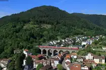 146 230-8  750 Jahre Radolfzell  und 146 217-5  mit dem RE 4728 (Konstanz-Karlsruhe Hbf) auf dem Reichenbachviadukt 18.5.20