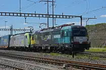 Doppeltraktion, mit den Loks 193 717-6 und 486 501-0 durchfährt den Bahnhof Pratteln. Die Aufnahme stammt vom 29.05.2020.