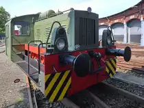 Eine Kleinlok vom Typ N4 vor dem Lokschuppen Pomerania. (Pasewalk , Juni 2020)