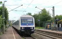 RB 18 Tübingen-Heilbronn angeführt vom Wittenberger Kopf von TRI und geschoben von 182 530 am 30.06.2020 in Walheim. 