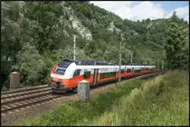 4744.061 flitzt als Zug der Linie S5 in den Bahnhof Peggaau Deutschfeistritz hinein.
25.06.2020