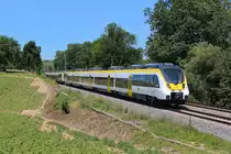 Am 24.06.2020 ist ein doppelter 5-teiliger Hamster von Abellio bei Lauffen am Neckar in Richtung Stuttgart unterwegs.