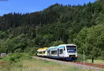 VT 528  Hans Grohe  und VT 521 als SWE 87369 (Offenburg-Freudenstadt Hbf) bei Schenkenzell 31.5.20