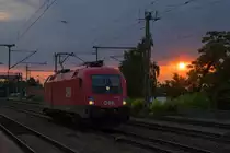 Abendstimmung am 19. Juli 2019 in Niederndodeleben. 1116 278-3 leider mit ohne Zug. 