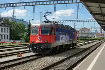 Die neuste Refit3 Re 620 062-0  Reuchenette-Péry  als Lokzug anlässlich der Bahnhofsdurchfahrt Zofingen am 6. Juli 2020.
Foto: Walter Ruetsch