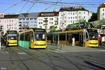 Combino-Treffen auf dem Moszkva t�r: Tw 2022, 2015, 2010 (7. Juli 2007)