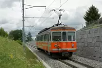 ALTES BIPPERLISI nach wie vor unentbehrlich. Wegen dem verunfallten und sehr stark beschädigten SOBA-STAR Be 4/8 114 musste kurzfristig für den Betrieb auf der kurzen Zweigstrecke Langenthal-St. Urban Ziegelei der Be 4/4 103, ehemals SZB, BTI einspringen. Wegen grossen mehreren Baustellen an der Strecke Solothurn-Niederbipp mit Bahnersatz wurden die Fahrzeuge unüblich stationiert. Das Schwesterfahrzeug, der Be 4/4 104 wurde aus diesem Grund im Depot Wiedlisbach als eiserne Reserve abgestellt. Am 17. Juli 2020 pendelte dadurch der Oldtimer mit Baujahr 1970 als Solotriebwagen zwischen Langenthal und St. Urban hin und her. 
Foto: Walter Ruetsch 