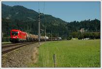 Einer den wenigen G�terz�ge �ber den Grie�en, die wir vom Fdl. in Fieberbrunn in Erfahrung gebracht haben. Die Aufnahme entstand kurz vor der Station Bruckh�usl am 16.7.07.