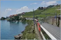 Der Italien-Verkehr läuft langsam wieder an, doch das Fotografieren desselben hat seine Tücken: Das erste Bild war Infolge unübersehbarer Schmierereien nicht BB.de konform und  hier, zwischen St-Saphorin und Rivaz wird der SBB Pinocchio RABe 503 011-3 praktisch zugefahren. 

23. Juli 2020