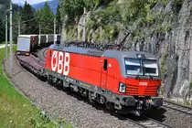 1293 037 mit einer RoLa auf Bergfahrt in Gries am Brenner, aufgenommen am 23.07.2020.