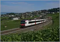 Noch sind im RER Vaud Verkehr noch zahlreiche RDe 560 Domino Züge im Einsatz, die jedoch in nicht all zu ferner Zukunft durch die neunen Flirt Züge ersetzt werden dürften. 

Ein drei- und ein zweiteiliger Domino sind bei Bossière auf dem Weg nach Lausanne. 

14. Juli 2020