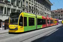 Be 6/8 Combino 762 mit der Werbung für Post Finance, auf der Linie 6, bedient die Haltestelle Bärenplatz. Die Aufnahme stammt vom 024.06.2020.