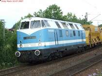 V 180 - SP 020, ex DDR Lok, die heute im Oberbaueinsatz unterwegs ist, durchf�hrt Tamm (W�rtt.) am 10.07.2007