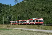 Waldenburgerbahn/WB.
Baselland Transport AG/BLT.
Bahnersatz mit Bussen vom Montag, 29. Juni bis Sonntag 9. August 2020 auf der Strecke zwischen Lampenberg-Ramlinsburg und Liestal infolge Bauarbeiten am Bahnhof Liestal.
Das  WALDENBURGERLI  bei Hölstein am 29. Juli 2020.
Foto: Walter Ruetsch 
