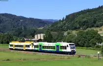 VT 522 und VT 019 als SWE87389 (Bad Griesbach(Schwarzw)-Freudenstadt Hbf) bei Oppenau 24.6.20