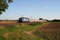120 151 mit  IC 2274 bei Heddesheim am 22.7.2007