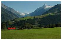 Pinzgaubahn: R 3323 mit dem Kitzsteiner Horn im Hintergrund von Mittersill auf dem Weg nach Zell am See am 16.7.2007