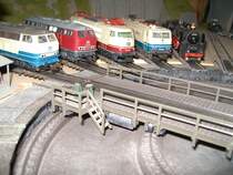 Verschiedene Loks im BW von leinks aus gesehen: 216 188, 216 026, 103 137, 184 003 und die S 3/6