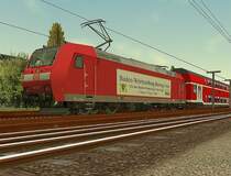 Eine 146.1 mit BaW� Werbung auf dem Weg nach Stuttgart Hbf hier in Amstetten(W�rt). Pro train3 am 23.07.07