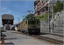 Die MOB GDe 4/4 6003 wartet mit ihrem Panoramic Express PE 2123 nach Montreux in Chamby auf den Gegenzug 

25. Juli 2020