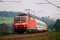 09. September 2005, Lok 120 124 führt einen IC aus Kronach heraus in Richtung Saalfeld. 