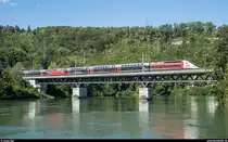 TGV Duplex mit Triebkopf 4716 am 21. August 2020 auf der Aarebrücke bei Olten.
