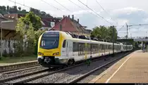 1430 056-0 (ET 6.13) und 1428 522-5 (ET 4.08 | Stadler FLIRT 160) der Go-Ahead Baden-Württemberg GmbH (GABW) als umgeleiteter RE 19023 (RE1) von Karlsruhe Hbf nach Stuttgart Hbf durchfahren den Bahnhof Asperg auf der Bahnstrecke Stuttgart–Würzburg (Frankenbahn | KBS 780).
[28.7.2020 | 17:24 Uhr]