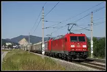 185 204 + 185 283 mit Güterzug bei Niklasdorf am 8.07.2020.