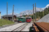 Tramway du Mont-Blanc am 26. August 2020<br>
Triebwagen Anne und Jeanne in der Station Col de Voza.