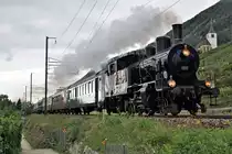 Whisky Train Murten.
MIT DER HISTORISCHEN DAMPFBAHN QUER DURCHS SEELAND.
Am Samstag, 5. September 2020 und am Sonntag, 6. September 2020 war der alljährliche Extrazug mit Dampflokomotive und historischen Wagen unterwegs.
Zum Einsatz gelangten die DBB Eb 3/5  Habersack  und der BDe 4/4 201 (BDe 576) vom Verein Pendelzug Mirage/VPM.
Auf der Einspurstrecke bei Ligerz am 6. September 2020.
Foto: Walter Ruetsch 
