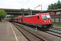 Durchfahrt am Abend des 18.07.2019 von 187 159 mit einem leeren  Falns -Zug aus Richtung Rangierbahnhof Maschen kommend durch den Bahnhof von Hamburg Harburg in Richtung Hafen.