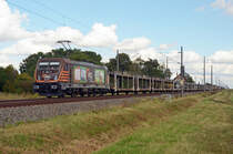 Ohne Beleuchtung aber dafür mit Pfiff rollte die HSL-Kinderlok 187 537 mit einem leeren BLG-Autozug am 06.09.20 durch Braschwitz Richtung Halle(S). 