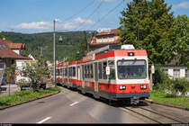 WB BDe 4/4 15 am 3. September 2020 bei der Haltestelle Hölstein Süd.