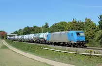 Sachsenheim - 8. September 2020 : Alpha Train Lok 185 524 mit ganz neue MAD Kesselwagen am Haken.