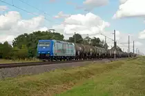 185 512 von Angel Trains schleppte am 06.09.20 für die CFL Cargo einen Kesselwagenzug durch Braschwitz Richtung Halle(S).