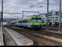 BLS - Regio nach Büren an der Aare am Schluss der Steuerwagen ABt 50 85 80-35 979 im Bahnhofsareal von Lyss am 07.09.2020