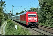 101 059-4 als IC 2295 (Linie 62) von Frankfurt(Main)Hbf nach Stuttgart Hbf fährt nahe Bruchsal Schlachthof auf der Bahnstrecke Bietigheim-Bissingen–Bruchsal (Westbahn (Württemberg) | KBS 770).
[30.7.2020 | 11:39 Uhr]