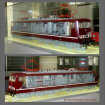 16. Dezember 2010, Im Verkehrsmuseum Dresden fotografierte ich das aufgeschnittene 1:10-Modell der DR-E-Lok 250 130. 