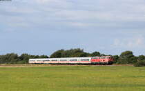 218 307-7 und 218 344-0 mit dem IC 2073 (Westerland(Sylt)-Dresden Hbf) bei Emmelsbüll 31.8.20