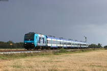 245 207-6 mit dem RE 11070 (Niebüll-Westerland(Sylt)) bei Klanxbüll 31.8.20