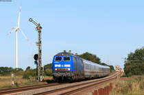 218 458-8 und 218 448-9 mit dem IC 2311 (Westerland(Sylt)-Stuttgart Hbf) am Esig Klanxbüll 1.9.20
