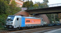 LOCON LOGISTIK & CONSULTING AG, Oberuckersee [D] mit der Railpool Lok  187 309-0  [NVR-Nummer: 91 80 6187 309-0 D-Rpool] verlässt mit Containerzug den Hamburger Hafen am 22.09.20 Durchfahrt Bf. Hamburg Harburg. 