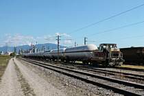 Am Nachmittag des 15.09.2019 schob die CFD Werklok des Butachimie Chemiewerk 11 Gaskesselwagen aus dem Werkbahnhof in Bantzenheim auf ein Abstellgleis auf dem Werkgelände.