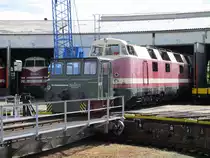 Das ASF 1 hatte eine 228er,am 30.Mai 2020,aus dem Lokschuppen in Arnstadt in die Sonne gezogen.