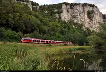 Nachschuss auf 644 037-3 und 644 022-5 (Bombardier Talent) am Mühlgraben in Neidingen (Beuron).

🧰 DB ZugBus Regionalverkehr Alb-Bodensee GmbH (RAB | DB Regio Baden-Württemberg)
🚝 RE 22349 Donaueschingen–Ulm Hbf
🚩 Bahnstrecke Tuttlingen–Inzigkofen (Donautalbahn | KBS 755)
🕓 1.8.2020 | 18:18 Uhr