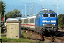 Am 16 September 2020 treft PRESS 218 056 mit ein kürzer Ersatz-IC aus Westerland (Sylt) in Niebüll ein.