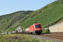 �BB 1116 149 mit Containerzug auf der linken Rheinstrecke in Richtung Koblenz (Boppard, 18.09.2020).
